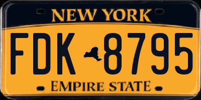 NY license plate FDK8795