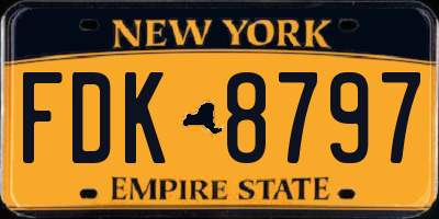 NY license plate FDK8797