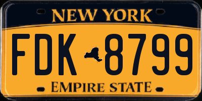 NY license plate FDK8799