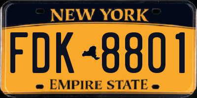 NY license plate FDK8801