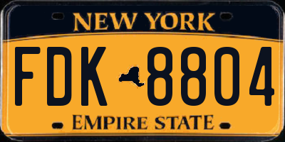 NY license plate FDK8804