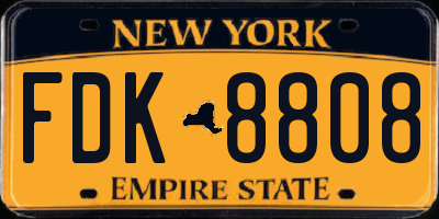 NY license plate FDK8808
