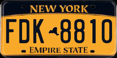 NY license plate FDK8810