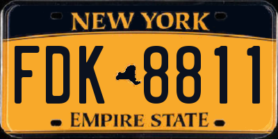 NY license plate FDK8811