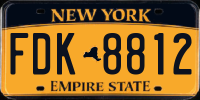 NY license plate FDK8812