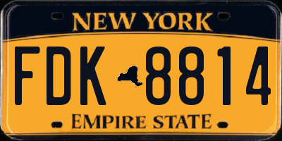 NY license plate FDK8814