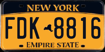 NY license plate FDK8816