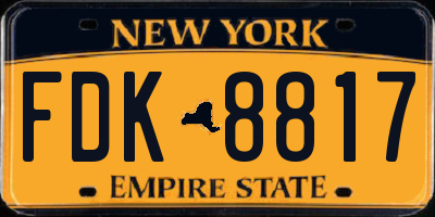 NY license plate FDK8817