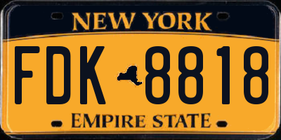 NY license plate FDK8818