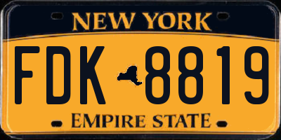 NY license plate FDK8819