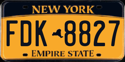 NY license plate FDK8827