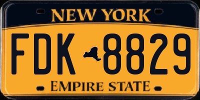 NY license plate FDK8829