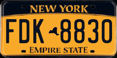 NY license plate FDK8830