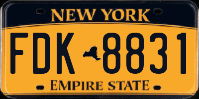 NY license plate FDK8831