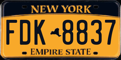 NY license plate FDK8837