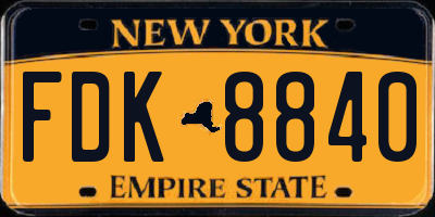 NY license plate FDK8840