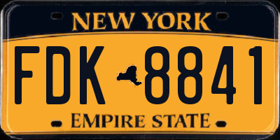NY license plate FDK8841