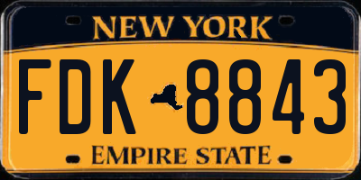 NY license plate FDK8843
