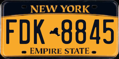NY license plate FDK8845