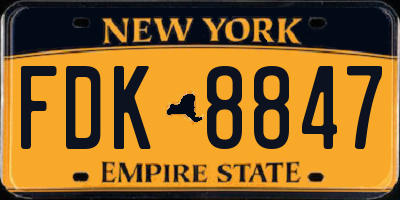 NY license plate FDK8847