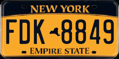 NY license plate FDK8849