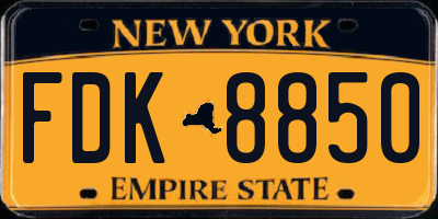 NY license plate FDK8850