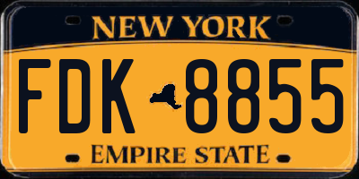 NY license plate FDK8855