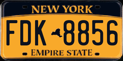 NY license plate FDK8856