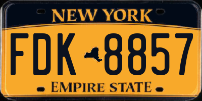 NY license plate FDK8857