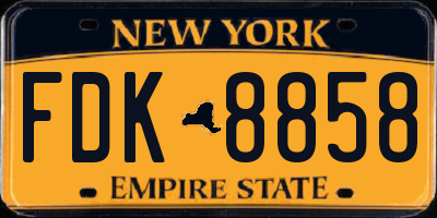 NY license plate FDK8858