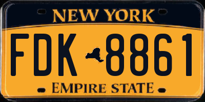 NY license plate FDK8861