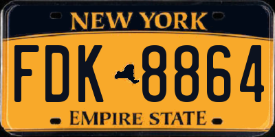 NY license plate FDK8864