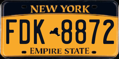 NY license plate FDK8872