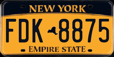 NY license plate FDK8875