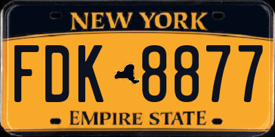 NY license plate FDK8877