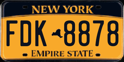 NY license plate FDK8878