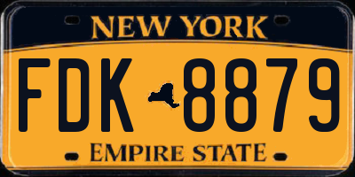 NY license plate FDK8879