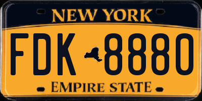 NY license plate FDK8880