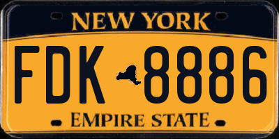 NY license plate FDK8886
