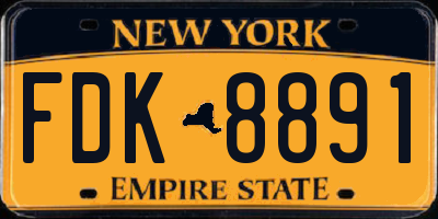 NY license plate FDK8891