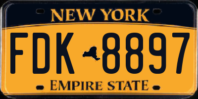 NY license plate FDK8897