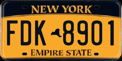 NY license plate FDK8901