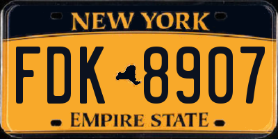 NY license plate FDK8907