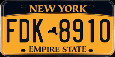 NY license plate FDK8910