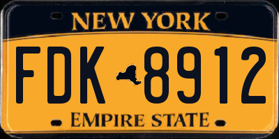 NY license plate FDK8912
