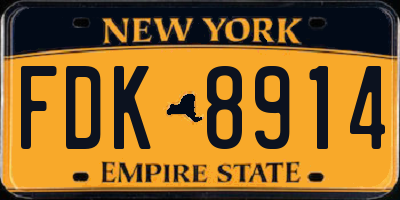 NY license plate FDK8914