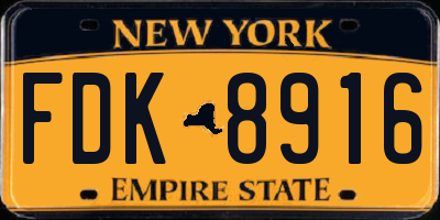 NY license plate FDK8916
