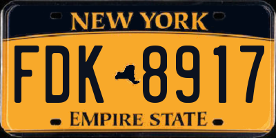 NY license plate FDK8917