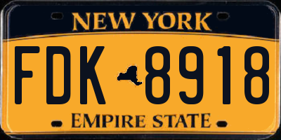 NY license plate FDK8918