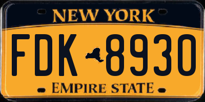 NY license plate FDK8930